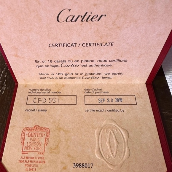 C De Cartier wedding band platinum - Picture 3 of 5